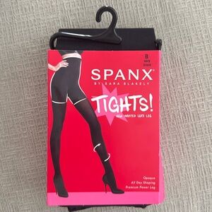 NWT Spanx High-Waisted Luxe Leg Tights, Very Black, Size B